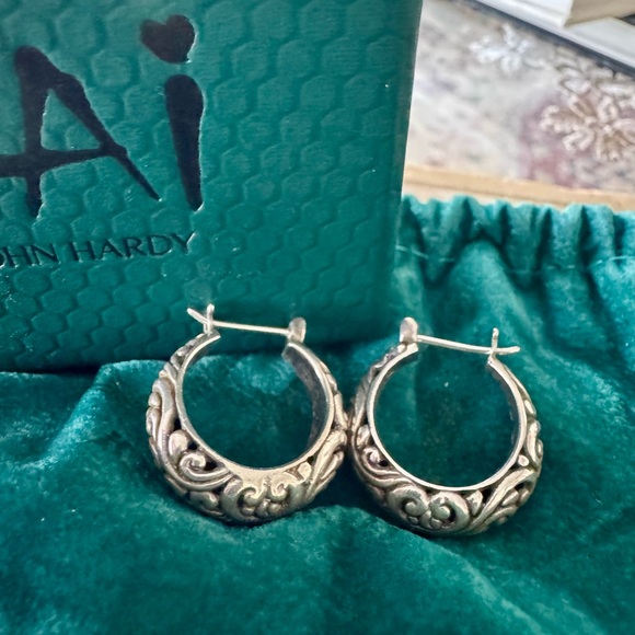 John Hardy Artisan Silver Hoop Earrings - Picture 12 of 12